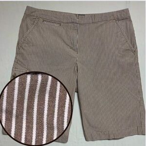 Golf Tennis Shorts Women's 8 Tan Pinstripe Activewear Athletic Sport Exercise
